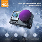 K&F CONCEPT Snap On CPL ND Filter Kit for DJI Osmo Action 6, 6 Pack CPL ND8 ND16 ND32 ND64 ND256 Action 6 Filter, Neutral Density Polarizing Action Camera Accessories, Multicoated HD Optical Glass