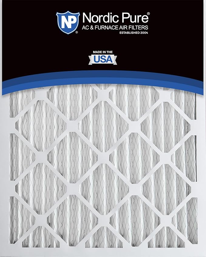 Nordic Pure 25x25x2 (Actual Size: 24 1/2 x 24 1/2 x 1 3/4) Pleated MERV 10 Air Filters 3 Pack