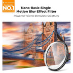 K&F CONCEPT 77mm Unilateral Blur Ghost Motion Filter Super Speed Effects for Camera Lens Clear Optical Glass with Cleaning Cloth