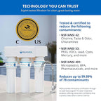 Aquasana Under Sink Water Filter | 3-Stage Max Flow Filtration | Reduces up to 99.99% of PFAS, Lead, Chlorine, & More | Under Counter Drinking Water Filter | Oil-Rubbed Bronze Faucet | AQ-6300M-ORB