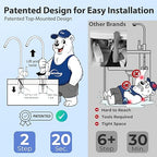iSpring RCC7, NSF Certified, High Capacity Under Sink 5-Stage Reverse Osmosis Water Filter, RO Drinking System, 75 GPD, Brushed Nickel Faucet, Patented Top-Mounted Faucet Design for Easy Installation