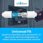 SpiroPure Inline Filter NSF Coconut Shell Granular Carbon Water Filter with 1/4" Quick-Connect, 2" x 10" (Case of 25)