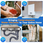 PUREPLUS 2-Stage Whole House Water Filtration System, 10" Universal Clear Housing, Reduces Sediment, Iron/Manganese, Chlorine, Taste & Odor, Ideal for Well Water, Pressure Gauges, 1" Inlet/Outlet