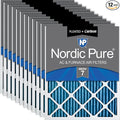 Nordic Pure 18x18x1 (Actual Size: 17 3/4 x 17 3/4 x 3/4) Pleated Air Filters MERV 7 Plus Carbon 12 Pack
