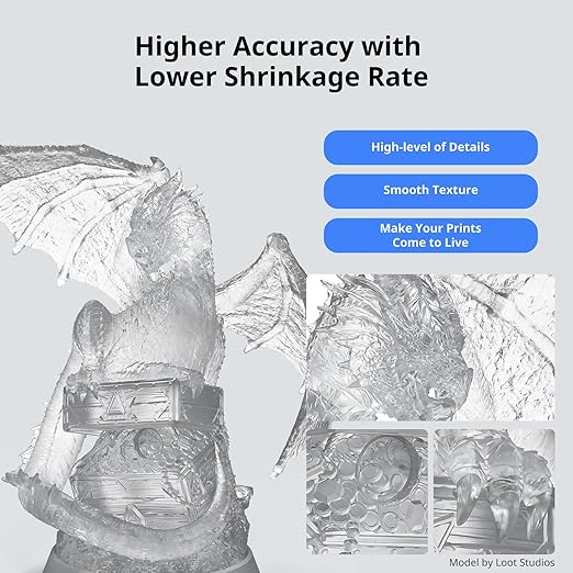 ANYCUBIC ABS-Like Resin 3.0, Upgraded 14K 3D Printer Resin with Enhanced Strength and Toughness, High Precision, Low Odor, Wide Compatibility for All LCD Resin 3D Printers (Clear, 1kg)