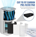 CFS – Pack of 2, Universal Cut to Fit Carbon Pre-Filter Pad Roll for Air Purifiers, Range Hood, Furnace Filters, & Air Conditioner Filters – Fresh Air for Indoor – Charcoal Air Filter Sheet – 12"x12"