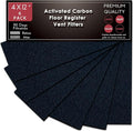 Carbon Filter 4" x 12" Activated Charcoal Air Vent Floor Heater Pre-Filter Sheet Work in Home Air Purifier, Register, Ceiling 4 x 12 Inch 6-Pack (Black) Hoctsom