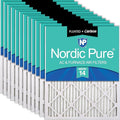 Nordic Pure 16x25x1 (Actual Size: 15 1/2 x 24 1/2 x 3/4) Pleated Air Filters MERV 14 Plus Carbon 12 Pack