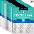 Nordic Pure 18x18x1 (Actual Size: 17 3/4 x 17 3/4 x 3/4) Pleated Air Filters MERV 14 Plus Carbon 12 Pack