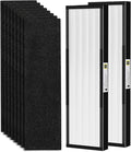 2 Pack FLT4825 True HEPA Fil-ter B Replacement with Activated Carbon Pre-Filters Compatible with Air Puri-fier AC4825 AC4300 AC4800 AC4900 AC4850, Black