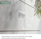 Vent Systems 4" Inch Exhaust Vent Cover with Rubber Gasket - White Galvanized Steel - Robust and Weatherproof Outdoor Air Exhaust Box - Duct or Surface Mounting - Rain and Snow Protection