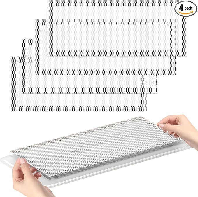 4 PCS Strong Magnetic Vent Covers-7"x11" Magnetic Air Vent Screen Mesh for Floor, Wall, or Ceiling Registers (7"-8" Wx11"-12" L) | High -Easy to Install, Secure Fit, and Durable Design-(White)
