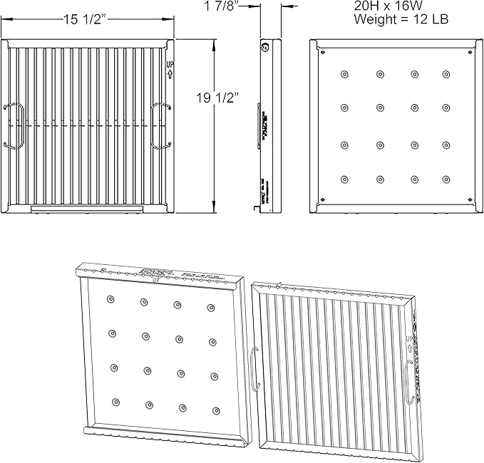 Captrate COMBO Stainless Steel Baffle Restaurant Hood Filter, 20" high x 16" wide