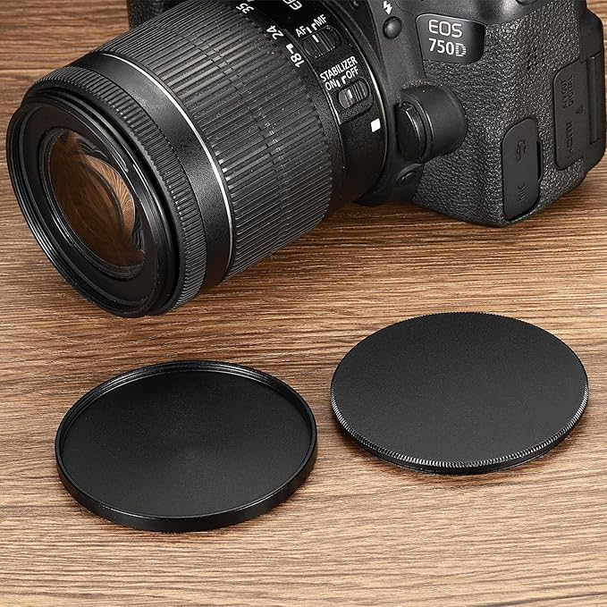 PATIKIL 62mm Lens Cap, 2 Pack Camera Lens Cap Cover Universal Front Metal Lens Filter Stacks Cap Protective Case for 62mm Camera Circular Polarizing Fader ND Filter, Black