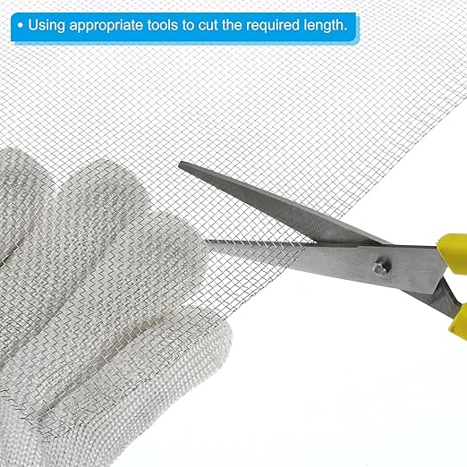 PATIKIL 40" L x 10" W Woven Wire Mesh, 14 Mesh 304 Stainless Steel Air Vent Filter Screen with Gloves for Window Security Vent Cover Filtration Animals Fence