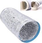 Aluminum Foil Ducting and PVC Dryer Vent Hose with 7 Inch Diameter and 6.56 Foot Length, Flexible HVAC Ventilation Duct with Spiral Steel Wire Support for Kitchens and Greenhouses