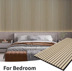 Wood Slat Wall Panel, 48'' x 24'' Wood Panels for Wall, 3D Soundproof Wall Panels, Large Acoustic Panels for Interior Ceiling and Wall Decor Noise Reduction, 2 Pack, Oak