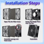 Dust Filter PC 80mm Cooling Fan Filter Dustproof Cover, 2 Pack PC Case Fan Grill ABS Protective Dust Guard Mesh Cover with Screws for Computer Case Cooling Fans, Effective Dust Protection