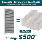 16x16x1 Air Filter-MERV 8, Washable & Reusable Electrostatic Air Filter, AC/HVAC Furnace Filter, Lasts a Lifetime, Permanent Filter, Breathe FresherHome And Office Actual Size:15.5x15.5x0.86Inch