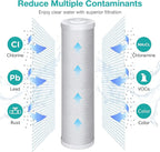 SimPure Whole House Water Filter Cartridges 5 Micron 20" x 4.5" CTO Activated Carbon Block, For DB20P, FC25B, CTO20BB, WHB20, 6 Pack