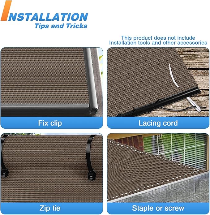 TANG Sun Shade Fabric Roll 8'x4' Shade Cloth for Garden Brown HDPE Mesh Shading Pergola Cover Replacement Canopy, 95% Blockage Sunshades for Outdoor Patio Backyard Plant