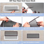 4 Pack 40cm x 30cm Magnetic Floor Vent Cover - Customizable Size PVC Mesh Register for Wall Ceiling Floor Catch Debris Hair Insect (Black)