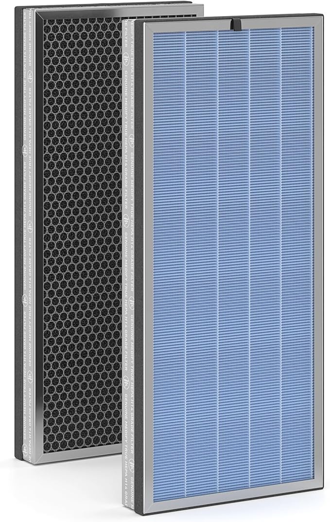 Medify MA-112 PRO Genuine Replacement Filter Set for Allergens, Smoke, Wildfires, Dust, Pollen, Pet Dander | 3 in 1 with Pre-filter, True HEPA H14 and Activated Carbon for 99.97% Removal | 1-Pack