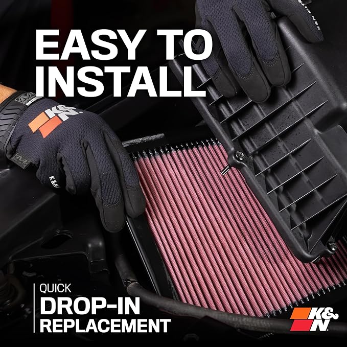 K&N Engine Air Filter: Increase Power & Acceleration, Washable, Premium, Replacement Car Air Filter: Compatible with 2005-2010 Ford Mustang and Mustang GT, 33-2298