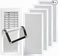4-Pack 5"x11" White Powerful Magnetic Vent Covers - Super Strong Neodymium Magnets, No Slip & No Drill Needed - Secure Fit for Floor/Wall/Ceiling Registers - Durable Air Vent Screen (White, 5x11)