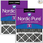 Nordic Pure 20x25x5 (Actual Size: 19 3/4 x 24 3/4 x 4 3/8) Lennox X6673 X6675 Replacement Air Filter MERV 8 + Carbon 2 Pack