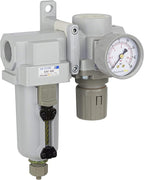 PneumaticPlus SAU420-N06G-MEP Compressed Air Filter Regulator Combo 3/4" NPT - Metal Bowl, Manual Drain, Bracket, Gauge