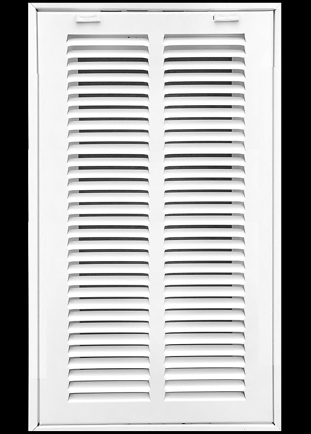 HVAC Premium 8 x 28 Duct Opening Steel Return Air Filter Grille, for 1-inch Filter, Removable Door, Flat Stamped HVAC Vent Cover Grille, Outer Dimensions 10.5 x 30.5