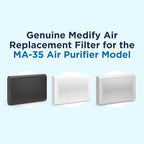 Medify MA-35 Genuine Replacement Filter for Allergens, Smoke, Wildfires, Dust, Odors, Pollen, Pet Dander | 3-in-1 with Pre-Filter, True HEPA H13 & Carbon | 0.1 Micron Removal | Black, 2-Pack