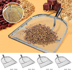 Leaking Soil Shovel Filter Stainless Steel Sieve 4mm/6mm/8mm/12mm Mesh Sifting Shovel for Sifting Corn Kernels Gardening Farm Chicken Coop and Goat Stall Multipurpose Dustpan (Sliver-12MM)