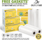 100 Vacuum Sealer Bags: Quart Size (8" x 12") by OutOfAir Works With FoodSaver & Other Machines - 33% Thicker BPA Free, Commercial Grade, 8 x 12 inches