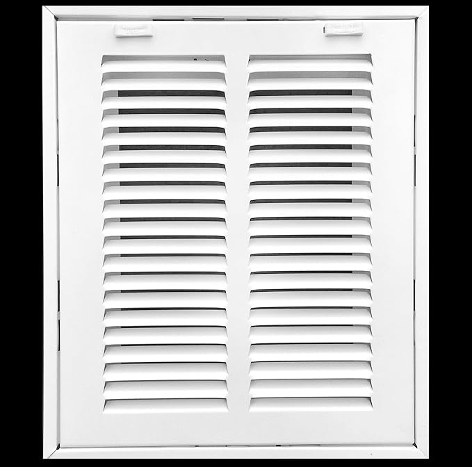 HVAC Premium 8 x 12 Duct Opening Steel Return Air Filter Grille, for 1-inch Filter, Removable Door, Flat Stamped HVAC Vent Cover Grille, Outer Dimensions 10.5 x 14.5