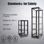 RAISING ELECTRONICS 27U 4 Post Open Frame Network Server Rack 19inch Width 600mm deep with 3 Pairs of L Rail