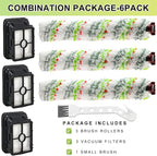 Crosswave Brush Roll Replacement and 1866 Replacement Filters for Bissel CrossWave 2306A CrossWave 1785 Series Vacuum (3 Pack 2460 Multi-Surface Brush Rolls & 3 Pack 1866 Vacuum Filters)