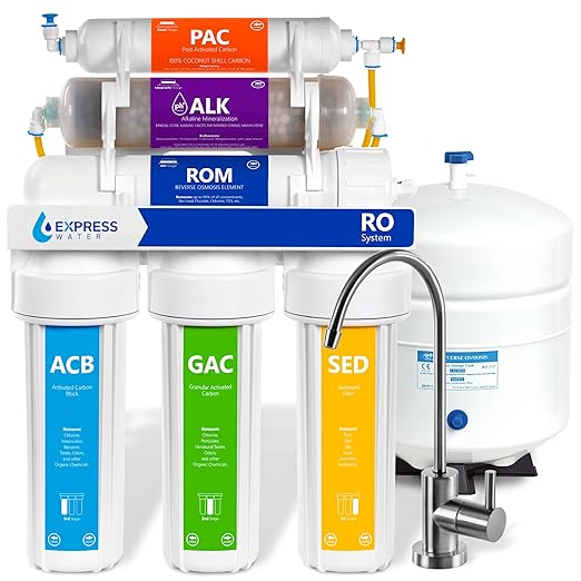 Express Water Reverse Osmosis Water Filter System, Chlorine Reduction, NSF Certified