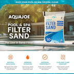 Aqua Joe Premium Pool and Spa Filter Sand, Natural Silica, 50 Lb Bag - Above Ground and Inground Swimming Pool System Accessory for Care, Cleaning, and Maintenance, FLTSAND50