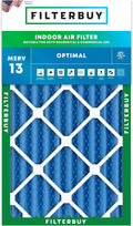 Filterbuy 14x25x4 Air Filter MERV 13 Optimal Smoke & Allergy Defense (1-Pack), Electrostatic Pleated HVAC AC Furnace Filters Replacement, Made in USA (Actual Size: 13.88 x 24.88 x 3.63)