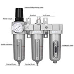 NANPU 3/4" NPT Industrial Grade 3 Stage Air Drying System - Particulate Filter, Coalescing Filter, Desiccant Dryer & Air Regulator, Metal Bowl, Manual Drain, Suitable for Paint Spray＆ Plasma Cutter