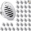 Zonon 36 Pcs Stainless Steel Soffit Vents 4 Inch Round Dryer Vent Cover with Mesh Screen for Home Outdoor Bathroom Wall Ceiling Outside Exterior Exhaust (Silver)