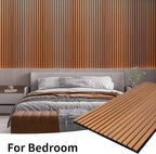 Wood Slat Wall Panel, 48'' x 24'' Wood Panels for Wall, 3D Soundproof Wall Panels, Large Acoustic Panels for Interior Ceiling and Wall Decor Noise Reduction, 2 Pack, Red Oak