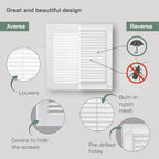 Vent Systems 8" x 8" Inch (Opening Dimensions) - Pack of 5 - Plastic White Soffit Vent Cover - Flat Square Air Vent Grille - Air Vent Deflector - HVAC 10" x 10" Inch (Overall Dimensions)