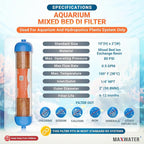 (3 Pack) Mixed Bed Ion Exchange Aquarium Filter Resin 0 PPM RO DI Refillable Housing w/Clamps & Fittings, Compatible with 10" Reverse Osmosis Water Filtration Systems, for High TDS in Water