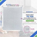 Bagean Stove Hood Vent Filters 9.9" x 11.7" 97007894 Compatible with Broan Range Hood Filter Replacement - Fit's Nutone Kitchen Exhaust Fan Filter Screen - Blocks Grease & Filters Oven Air (2-Pack)