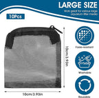 10Pcs Media Bags for Aquarium Fine Mesh Bag Aquarium Filter Media Bags with Plastic Zipper Suitable for Activated Carbon, Filter Stones, Ceramic Rings (4 x 4 inches)
