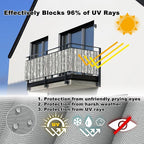 Fence Privacy Screen 3' x 49.2' UV-Protection Wind-Resistant Garden Fence, Includes Cable Ties for Balcony, Apartment, Backyard, Patio, Porch, Garden, Vertical Floor Pattern