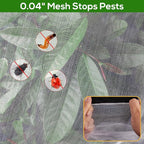 7.8 x 7.8 ft Large Fruit Tree Netting Cover with Zipper and Drawstring,Garden Insect Netting Plant Cover Transparent Bird Plant Barrier Flower Fruit Mesh Screen for Preventing Deer Squirrel Bug
